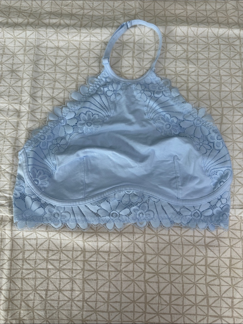 Colsie Light Blue Lace Halter Bralette
